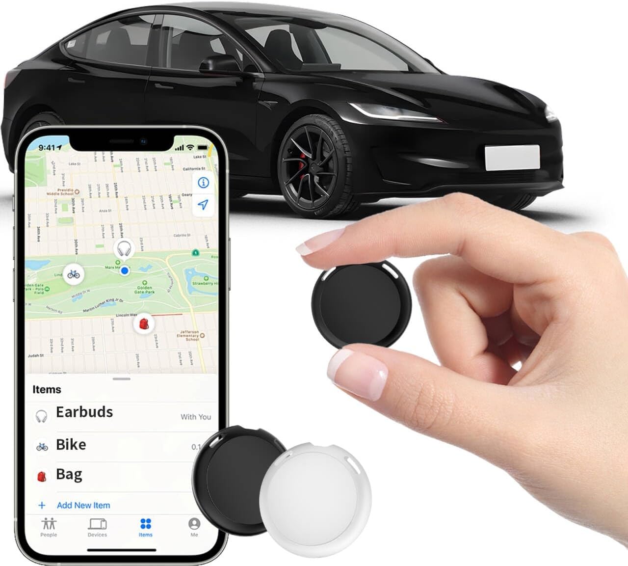 2 Pack GPS Tracker for Vehicles Work with Find My (iOS Only) Real Time Mini Car Air Tracker Tag Global Coverage Hidden Car Locator Tracking Device No Monthly Fee No Subscription No SIM Card Required