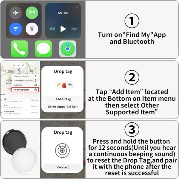 2 Pack GPS Tracker for Vehicles Work with Find My (iOS Only) Real Time Mini Car Air Tracker Tag Global Coverage Hidden Car Locator Tracking Device No Monthly Fee No Subscription No SIM Card Required - Image 8