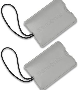 2-Pack Vinyl ID Tags, Light Grey