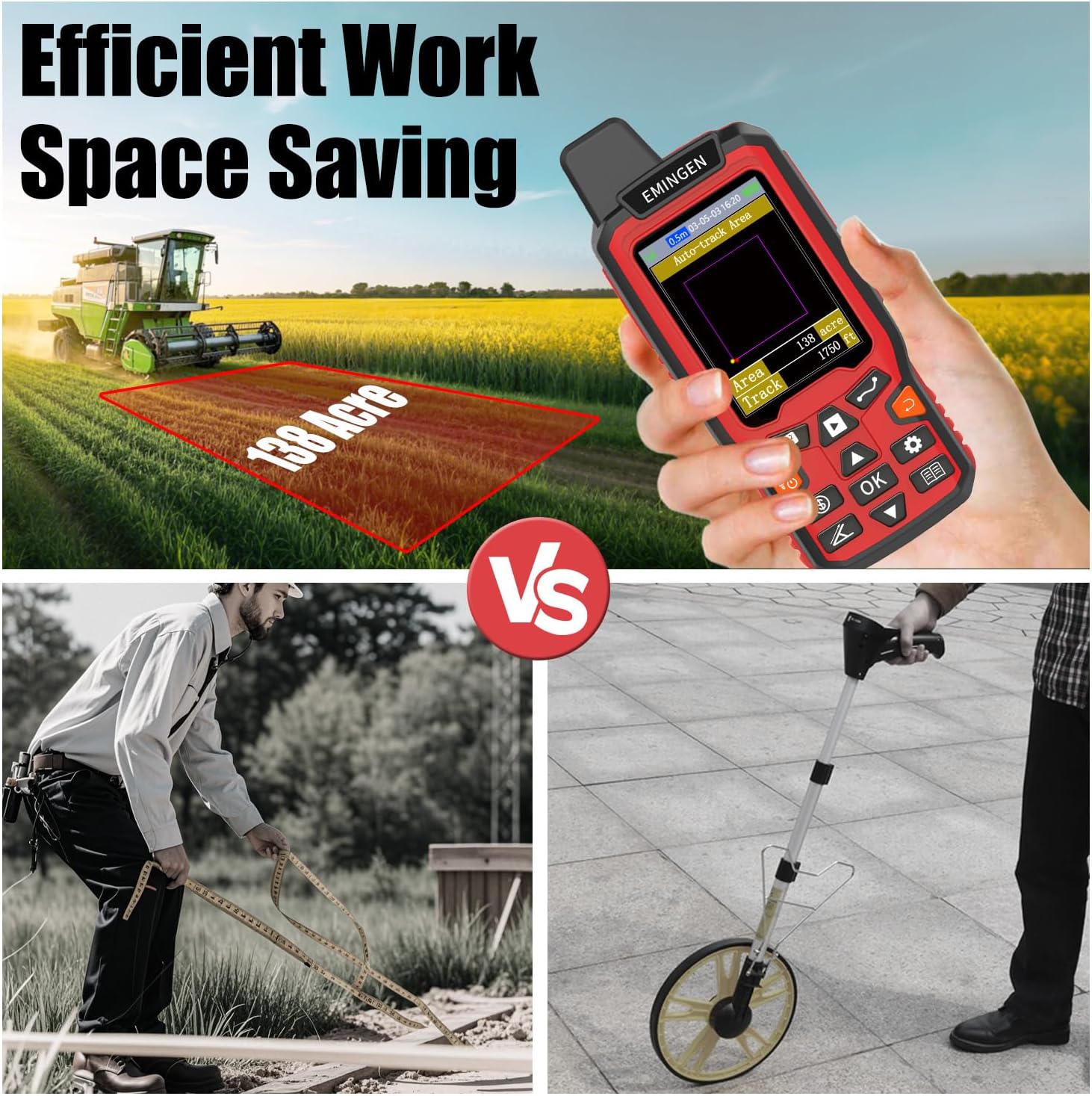ZL180 Handheld GPS for Surveying, High Precision Rugged Land Surveying Equipment for Ranches, Garden, Farmland and Parking Area Distance Measurement - Image 4